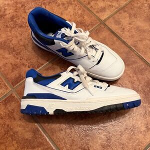 New Balance 550 White Blue Basketball Sneakers Shoes Men's Size 8.5